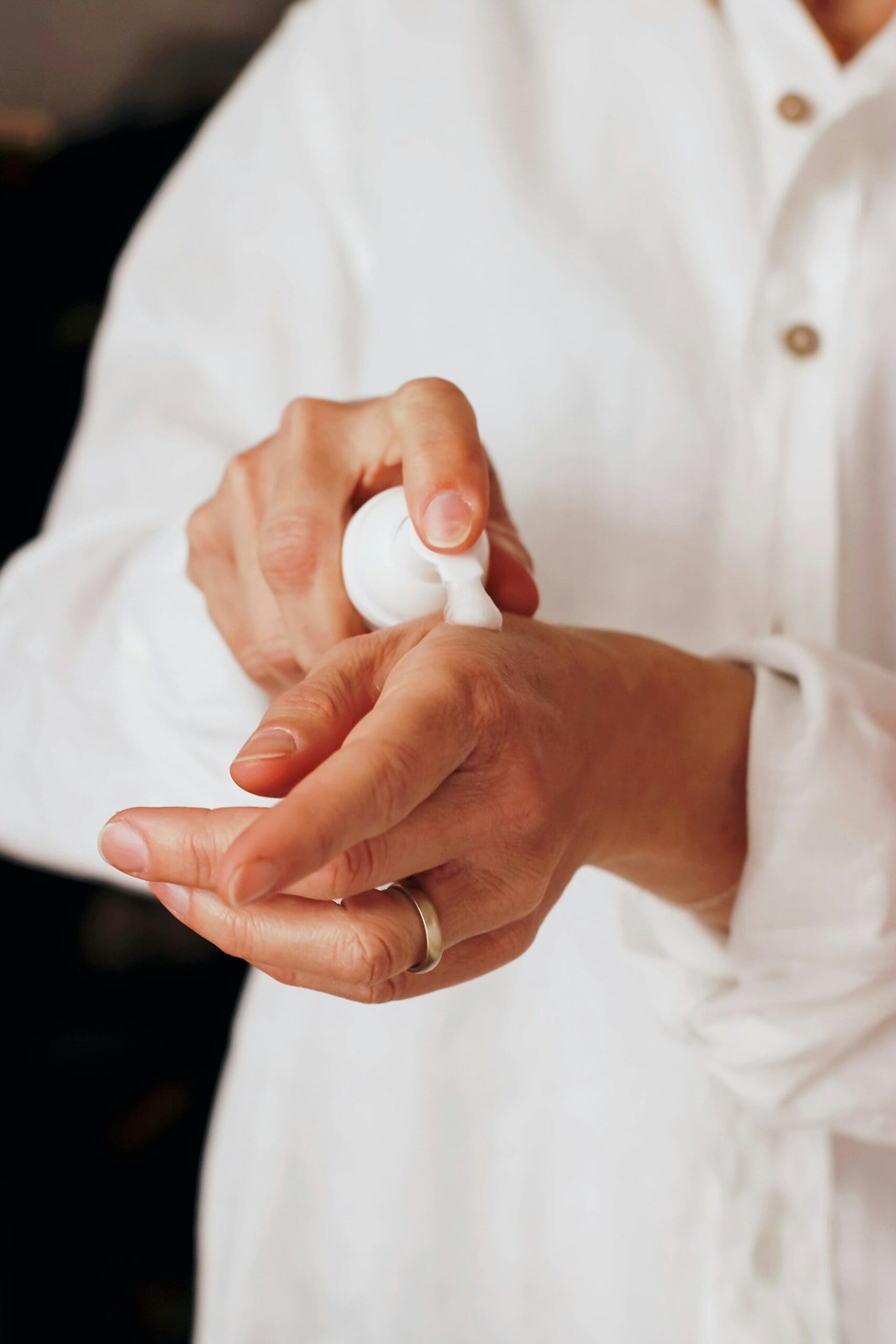 Applying Cream on Hands